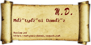 Mátyási Damáz névjegykártya